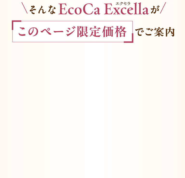 そんなEcoca Excellaがこのページ限定価格でご案内